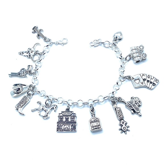 Western Charm Bracelet Wild West Cowboy - Picture 7 of 8